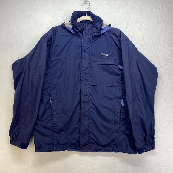 Patagonia‎ Windbreaker Jacket Full Zip Blue Mens Size S Sty 83812 Vintage 1986 - Picture 1 of 14